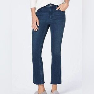 J. Jill kick flare ankle jeans raw hem